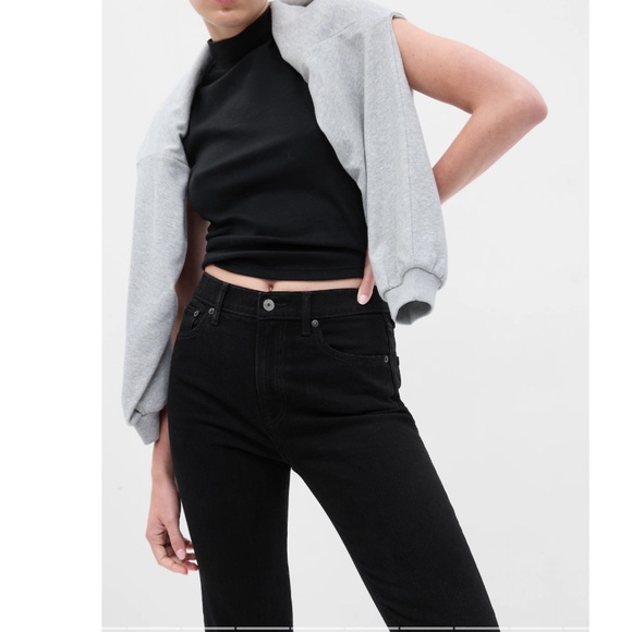 GAP High Rise 90’s Straight Jean - Black Denim - Picture 3 of 14